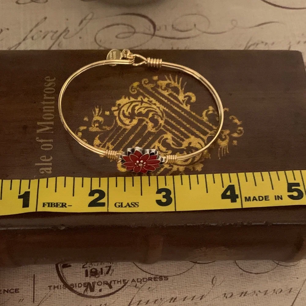 Luca + Danni Gold Bracelet with Poinsettia Flower